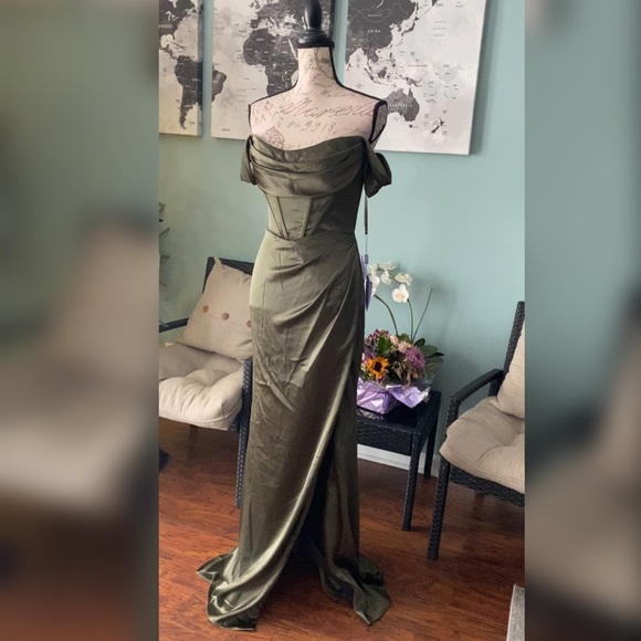 Boutique Dresses & Skirts - Olive green corset prom dress CinderellaDivine brand